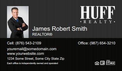 Huff-Realty-Business-Card-Compact-With-Small-Photo-T2-TH20BW-P1-L3-D3-Black
