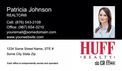 Huff-Realty-Business-Card-Compact-With-Small-Photo-T2-TH22BW-P2-L1-D1-Black-White