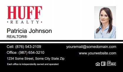 Huff-Realty-Business-Card-Compact-With-Small-Photo-T2-TH24BW-P2-L1-D3-Black-White