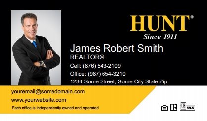 Hunt-Real-Estate-Business-Card-Compact-With-Medium-Photo-TH17C-P1-L1-D1-Yellow-Black-White