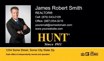 Hunt-Real-Estate-Business-Card-Compact-With-Medium-Photo-TH19C-P1-L1-D1-Yellow-Black-White