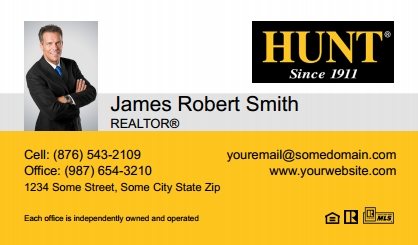 Hunt-Real-Estate-Business-Card-Compact-With-Small-Photo-TH01C-P1-L1-D1-White-Yellow-Others