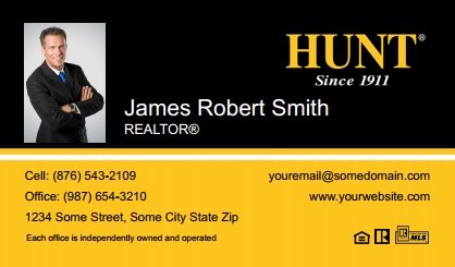 Hunt-Real-Estate-Business-Card-Compact-With-Small-Photo-TH25C-P1-L1-D1-Black-Yellow-White