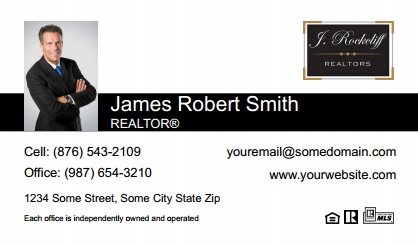 J-Rockcliff-Realtors-Business-Card-Compact-With-Small-Photo-T2-TH16BW-P1-L1-D1-Black-White
