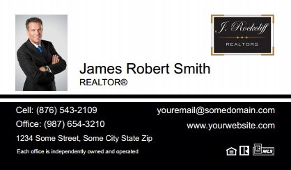 J-Rockcliff-Realtors-Business-Card-Compact-With-Small-Photo-T2-TH23BW-P1-L1-D3-Black-White