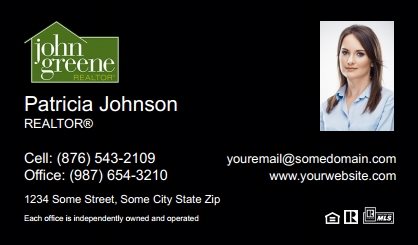 John-Greene-Realtor-Business-Card-Compact-With-Small-Photo-TH21B-P2-L3-D3-Black
