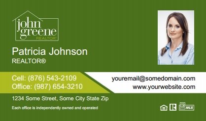 John-Greene-Realtor-Business-Card-Compact-With-Small-Photo-TH21C-P2-L3-D3-Green-White
