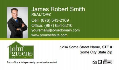 John-Greene-Realtor-Business-Card-Compact-With-Small-Photo-TH22C-P1-L1-D1-Green-White