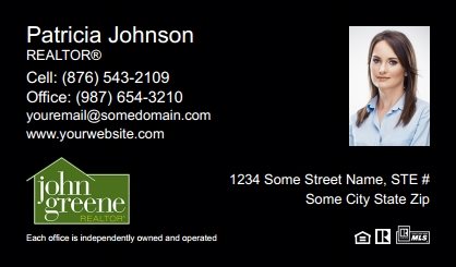 John-Greene-Realtor-Business-Card-Compact-With-Small-Photo-TH23B-P2-L3-D3-Black