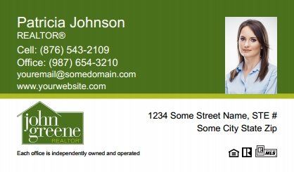 John-Greene-Realtor-Business-Card-Compact-With-Small-Photo-TH23C-P2-L1-D1-Green-White