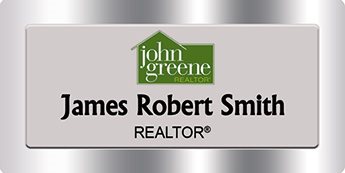 John Greene Realtors Name Badges Silver (W:1-1/2