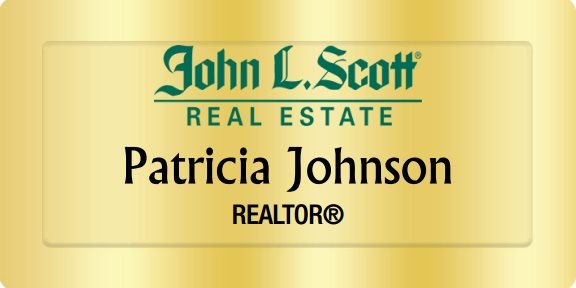 John L Scott Real Estate Name Badges Golden (W:3