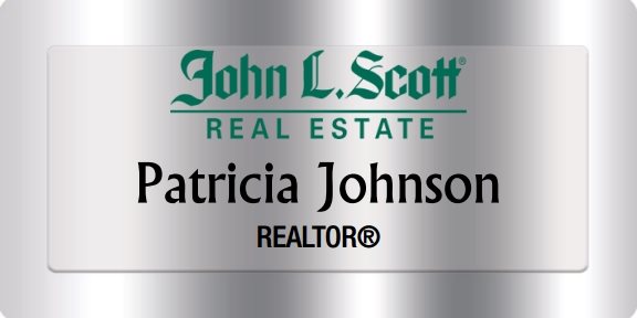 John L Scott Real Estate Name Badges Silver (W:3