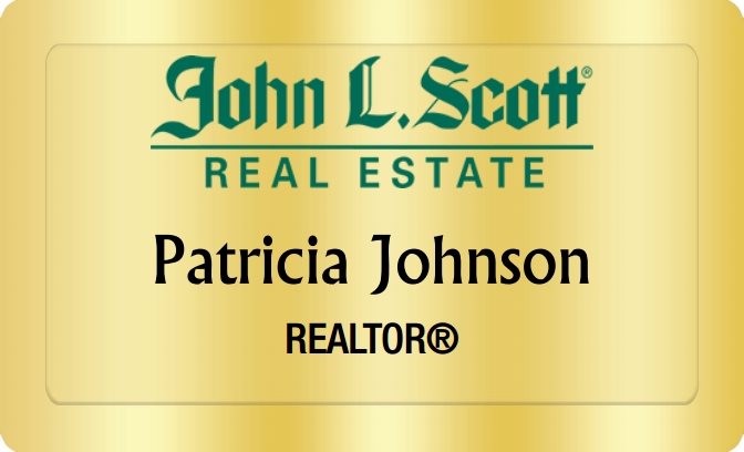 John L Scott Real Estate Name Badges Golden (W:2