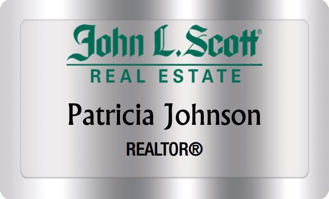 John L Scott Real Estate Name Badges Silver (W:2