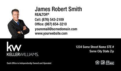 Keller-Williams-Business-Card-Compact-With-Small-Photo-TH3-P1-L3-D3-Black-White