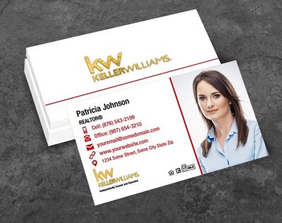 Keller Williams Raised Gold Foil Business Cards KW-BCFOIL-003