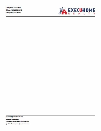 Execuhome Realty Letterheads ER-LH-001