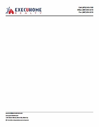 Execuhome Realty Letterheads ER-LH-002