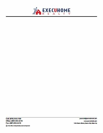 Execuhome Realty Letterheads ER-LH-003