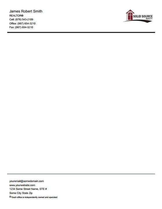 Solid Source Realty Inc Letterheads SSRI-LH-001