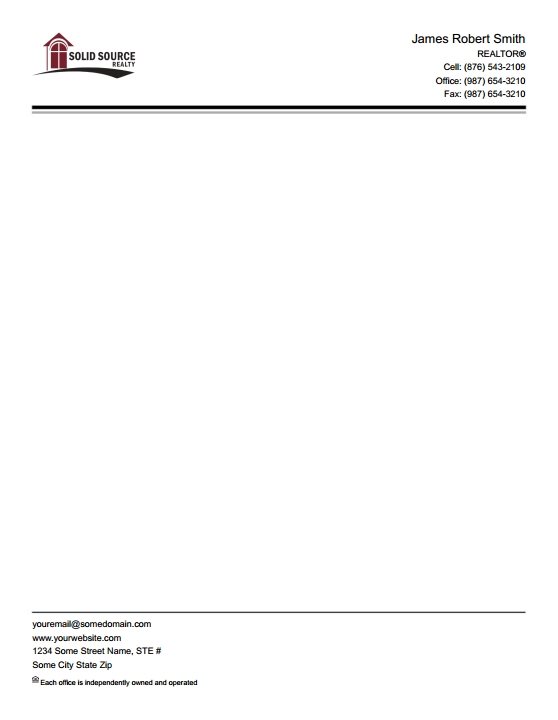 Solid Source Realty Inc Letterheads SSRI-LH-002