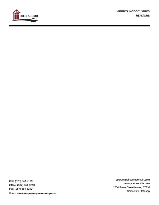 Solid Source Realty Inc Letterheads SSRI-LH-004