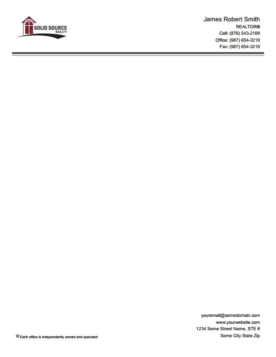 Solid Source Realty Inc Letterheads SSRI-LH-006