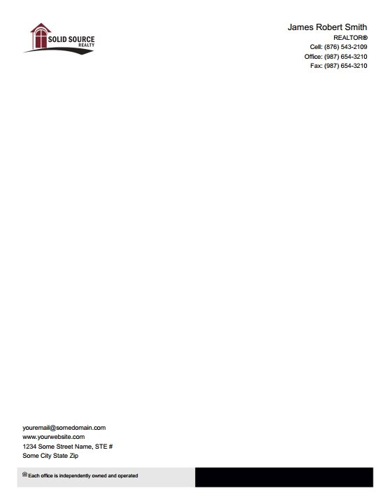 Solid Source Realty Inc Letterheads SSRI-LH-007
