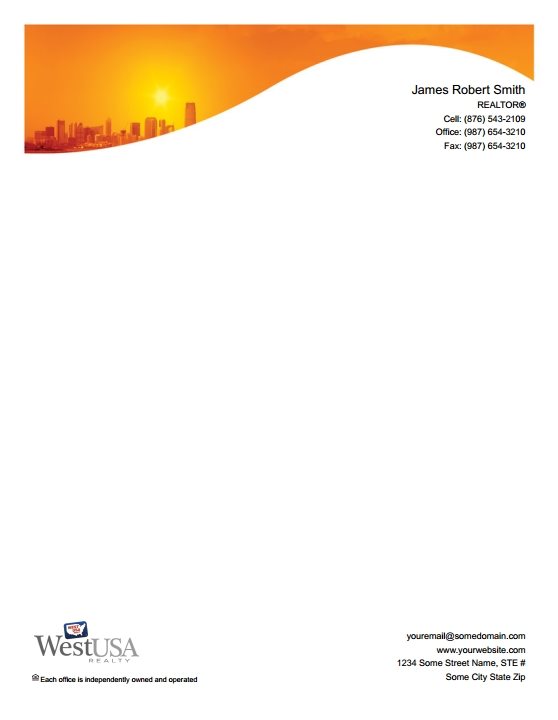 West Usa Realty Letterheads WUR-LH-009