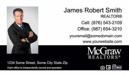 McGraw-Realtors-Business-Card-Compact-With-Medium-Photo-T1-TH09BW-P1-L3-D3-Black-White