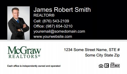 McGraw-Realtors-Business-Card-Compact-With-Small-Photo-T1-TH17BW-P1-L1-D1-Black-White-Others