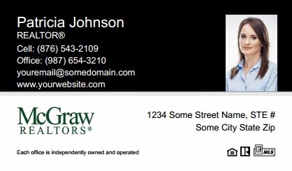 McGraw-Realtors-Business-Card-Compact-With-Small-Photo-T1-TH18BW-P2-L1-D1-Black-White-Others