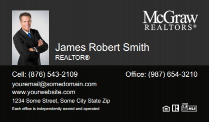 McGraw-Realtors-Business-Card-Compact-With-Small-Photo-T1-TH20BW-P1-L3-D3-Black