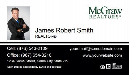 McGraw-Realtors-Business-Card-Compact-With-Small-Photo-T1-TH23BW-P1-L1-D3-Black-White