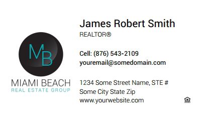 Miami Beach Real Estate Business Cards MB-BCL-001