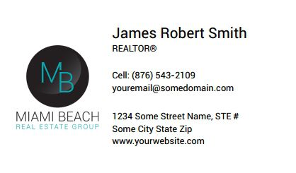 Miami Beach Real Estate Business Cards MB-EBC-004
