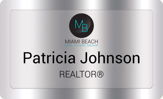 Miami Beach Real Estate Name Badges Silver (W:2