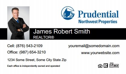 Prudential-Real-Estate-Canada-Business-Card-Compact-With-Small-Photo-T2-TH16BW-P1-L1-D1-Black-White