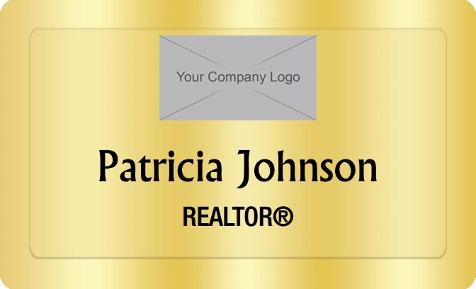 Real Estate Name Badges Golden (W:2