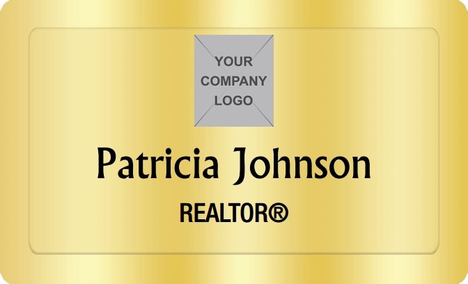 Real Estate Name Badges Golden (W:2