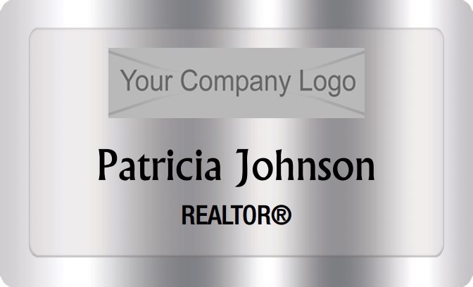 Real Estate Name Badges Silver (W:2