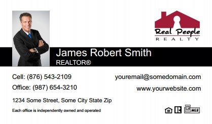 Real-People-Realty-Business-Card-Compact-With-Small-Photo-T3-TH16BW-P1-L1-D1-Black-White