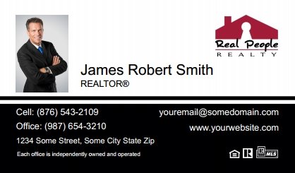 Real-People-Realty-Business-Card-Compact-With-Small-Photo-T3-TH23BW-P1-L1-D3-Black-White