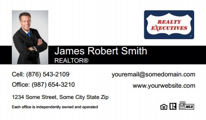 Realty-Executives-Canada-Business-Card-Compact-With-Small-Photo-T3-TH16BW-P1-L1-D1-Black-White