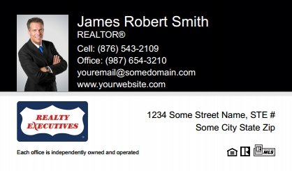Realty-Executives-Canada-Business-Card-Compact-With-Small-Photo-T3-TH17BW-P1-L1-D1-Black-White-Others