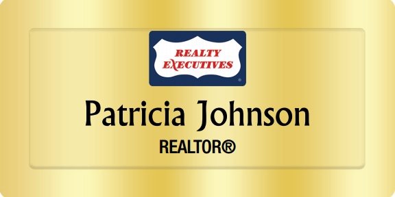 Realty Executives Name Badges Golden (W:3