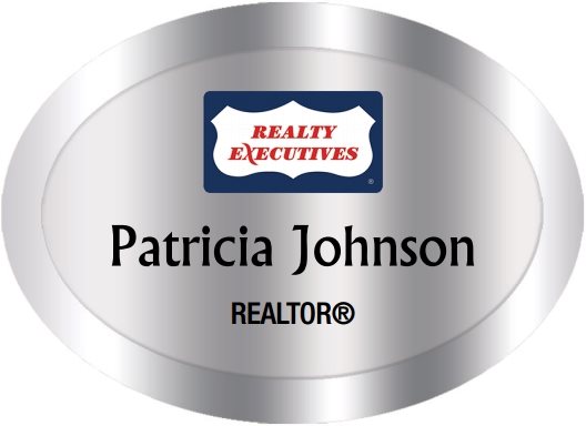 Realty Executives Name Badges Oval Silver (W:2