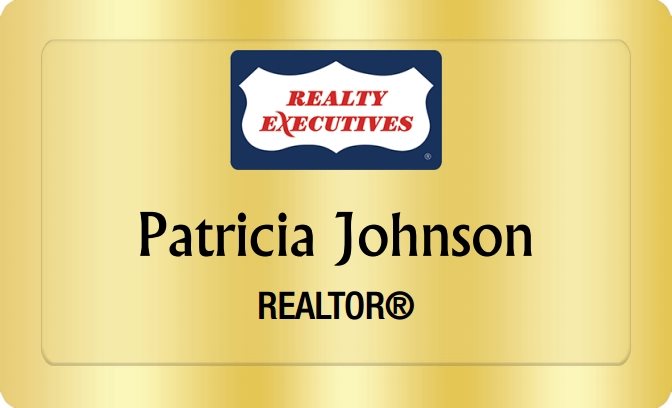 Realty Executives Name Badges Golden (W:2