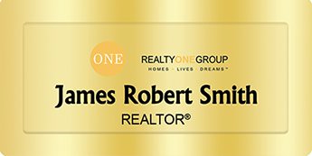 Realty One Group Name Badges Golden (W:3